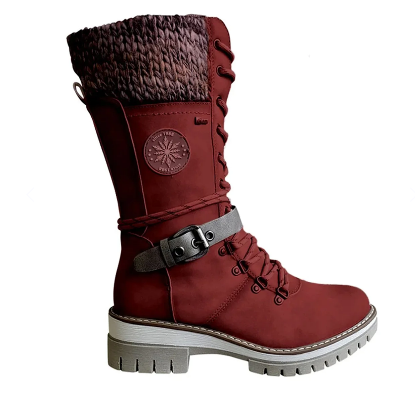 Carla | Stijlvolle Dames Winterlaarzen met Comfortabele Gebreide Boord