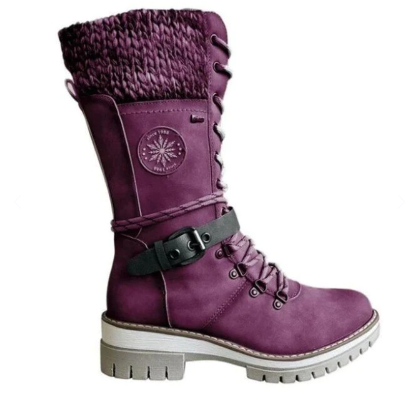 Carla | Stijlvolle Dames Winterlaarzen met Comfortabele Gebreide Boord