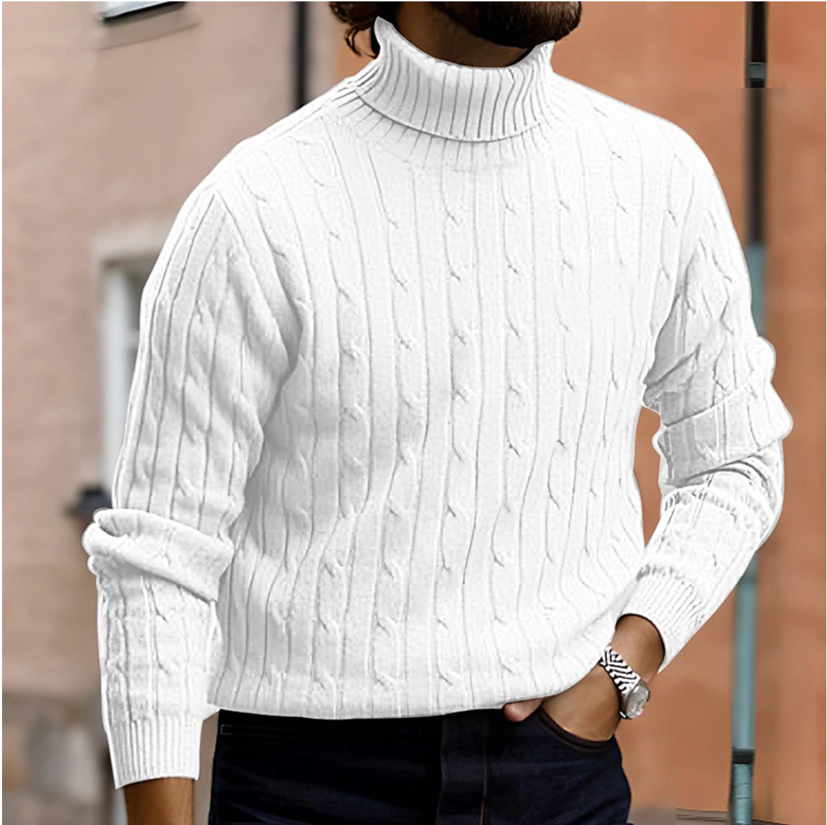 Elegante Heren Rollneck Trui met Comfortabele Pasvorm