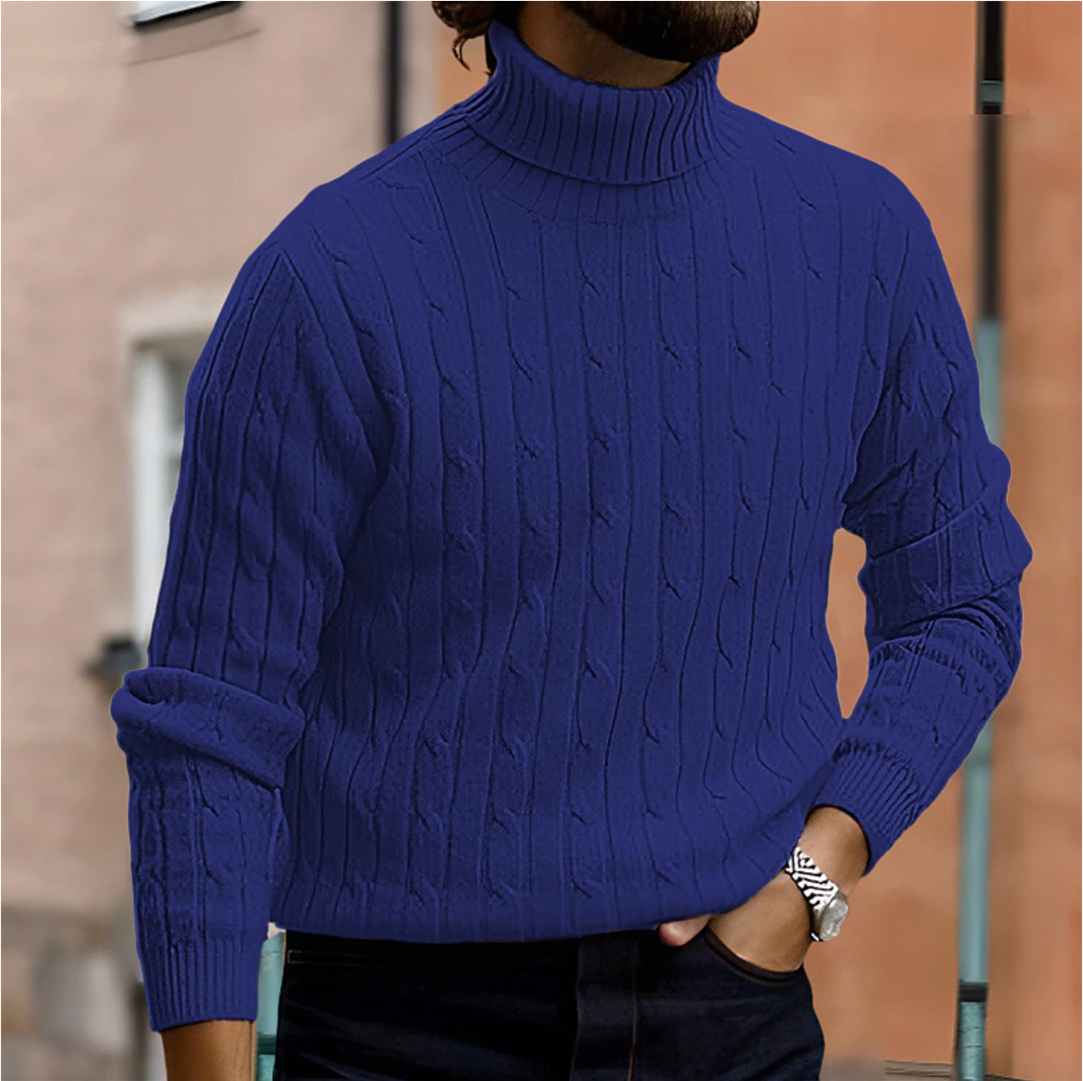 Elegante Heren Rollneck Trui met Comfortabele Pasvorm