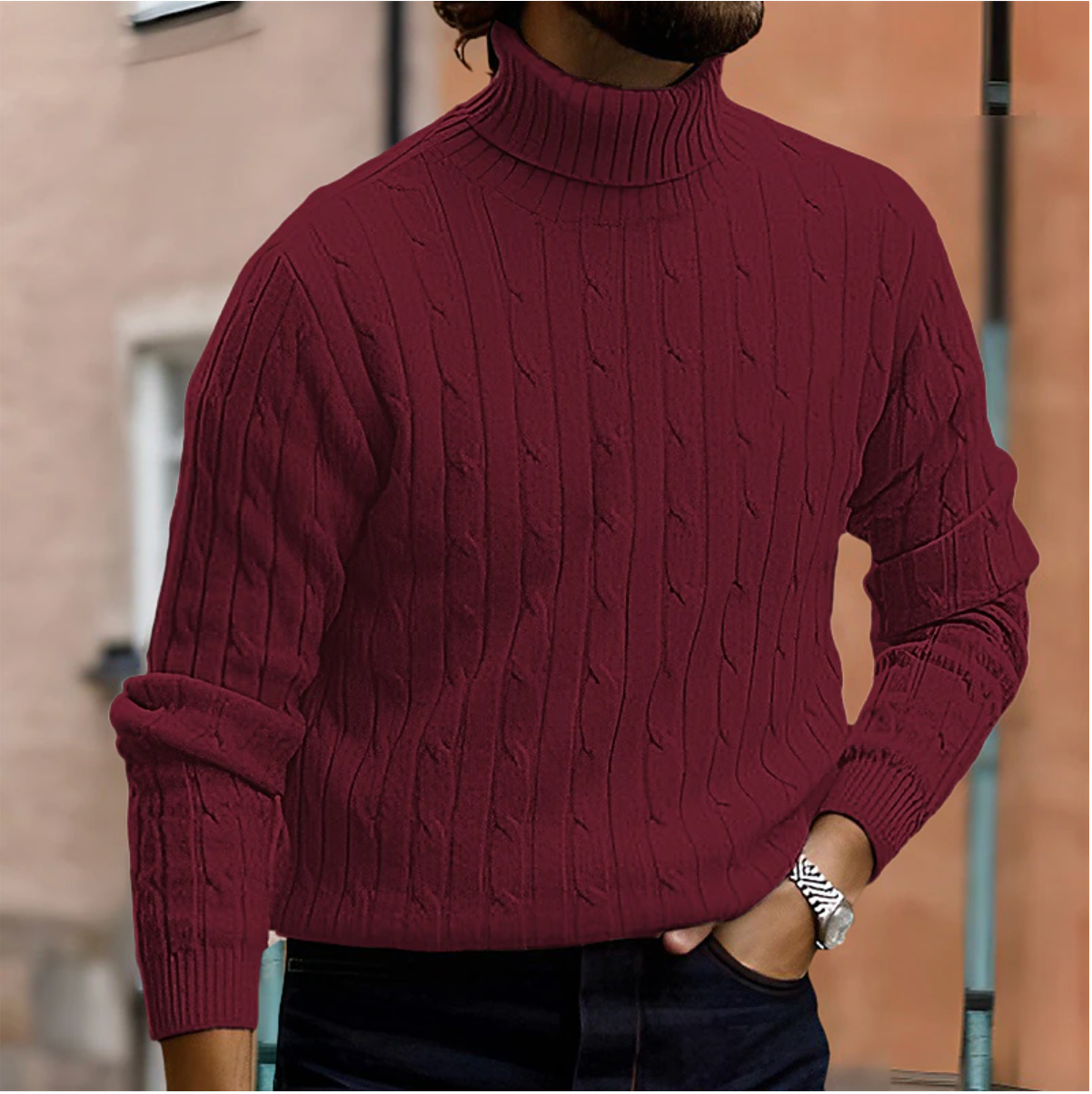 Elegante Heren Rollneck Trui met Comfortabele Pasvorm