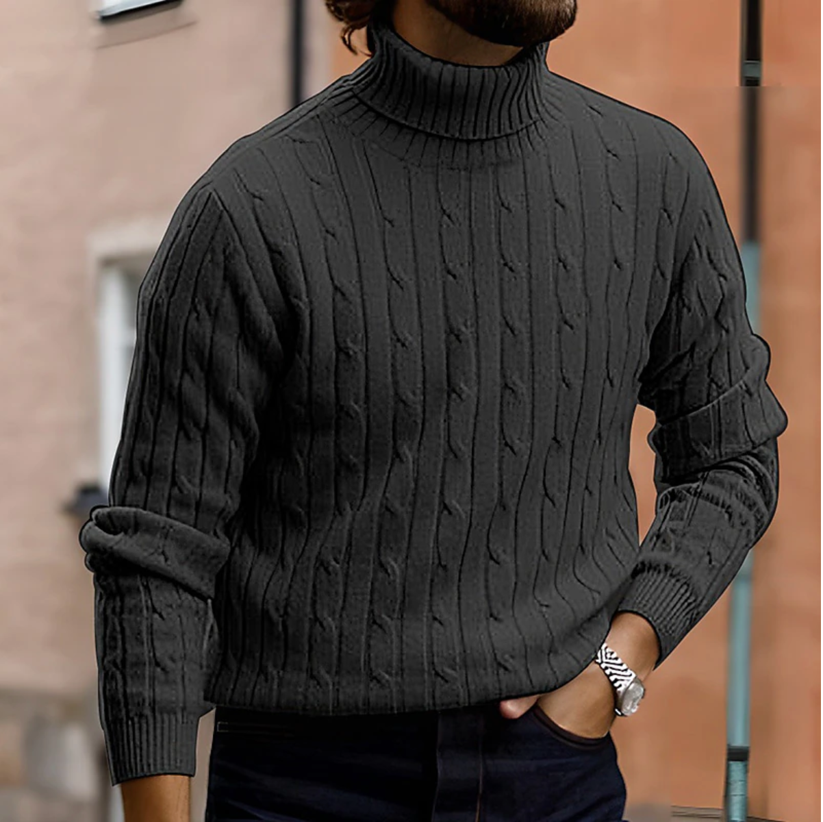 Elegante Heren Rollneck Trui met Comfortabele Pasvorm