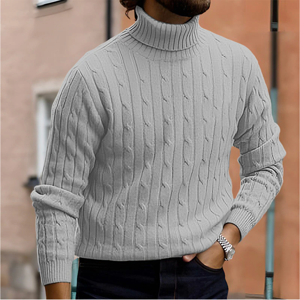 Elegante Heren Rollneck Trui met Comfortabele Pasvorm