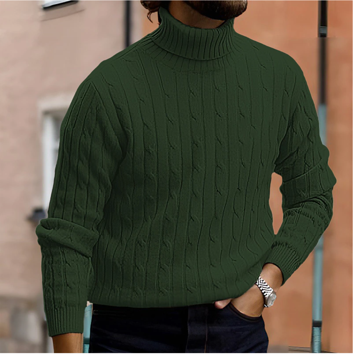 Elegante Heren Rollneck Trui met Comfortabele Pasvorm