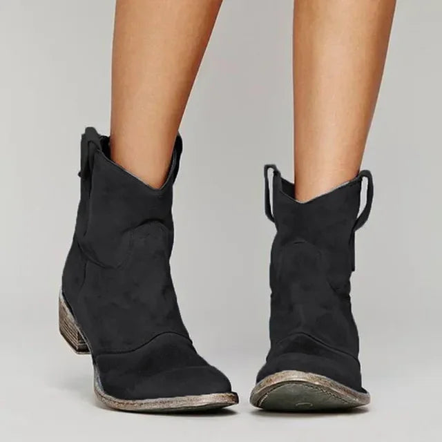 Stijlvolle Dames Suède Western Boots