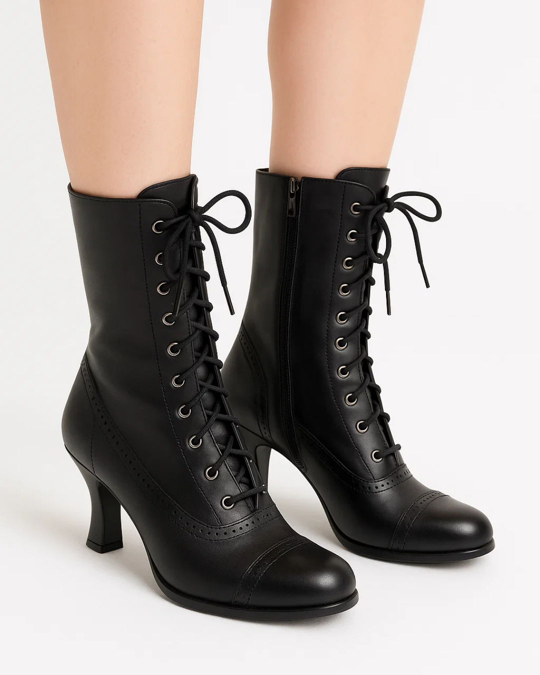 Dames Veterschoenen – Enkellaarsjes met Rits