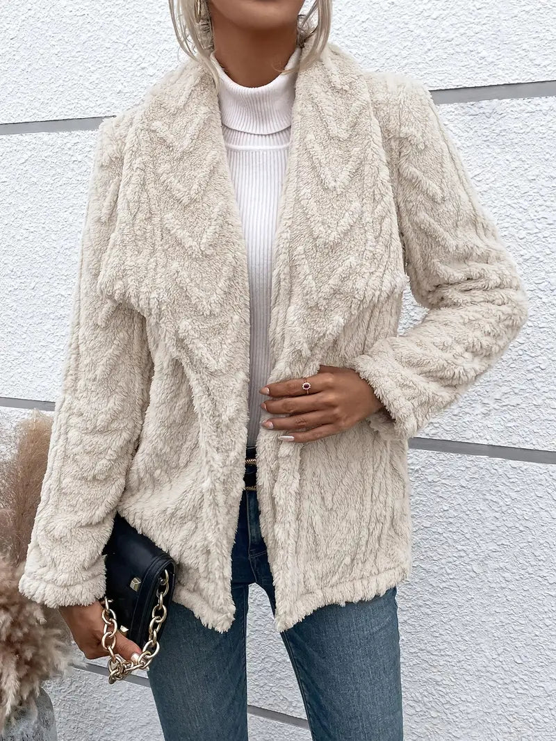 Lisa | Stijlvolle Witte Fleece Jas voor Dames | Comfortabel