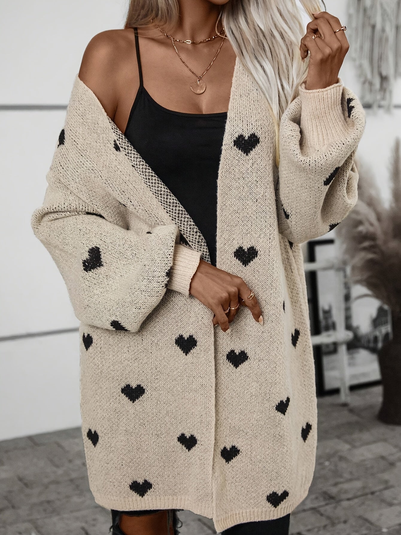 Lisanne | Stijlvolle Dames Cardigan met Hartpatroon | Lange Mouwen