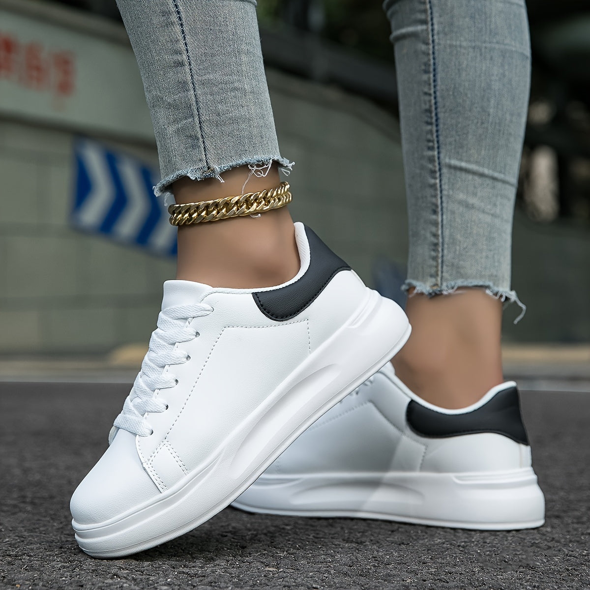 Stijlvolle Dames Sneakers – Schoon Witte Leren Casual Schoenen