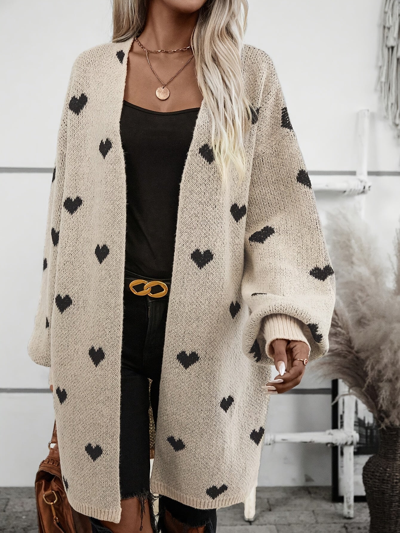 Lisanne | Stijlvolle Dames Cardigan met Hartpatroon | Lange Mouwen