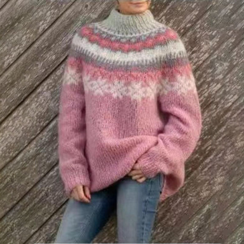 Stijlvolle Fair Isle Gebreide Trui met Comfortabele Pasvorm
