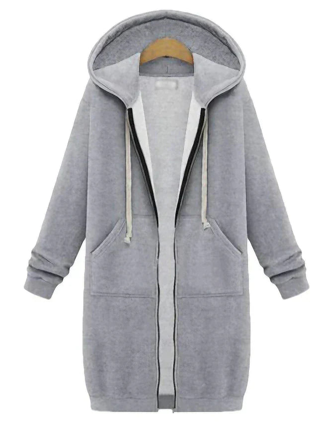 Elly | Stijlvolle Dames Longline Zip Hoodie