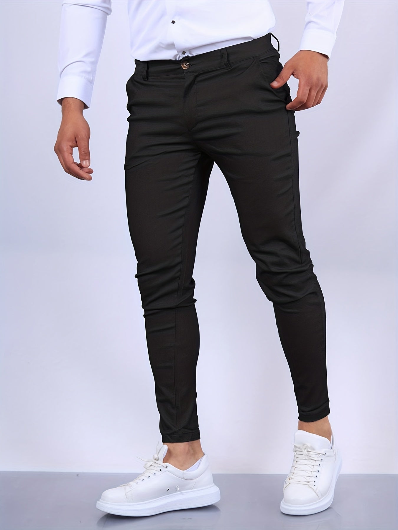 Moderne Heren Skinny-Fit Chino Broeken Met Stretch