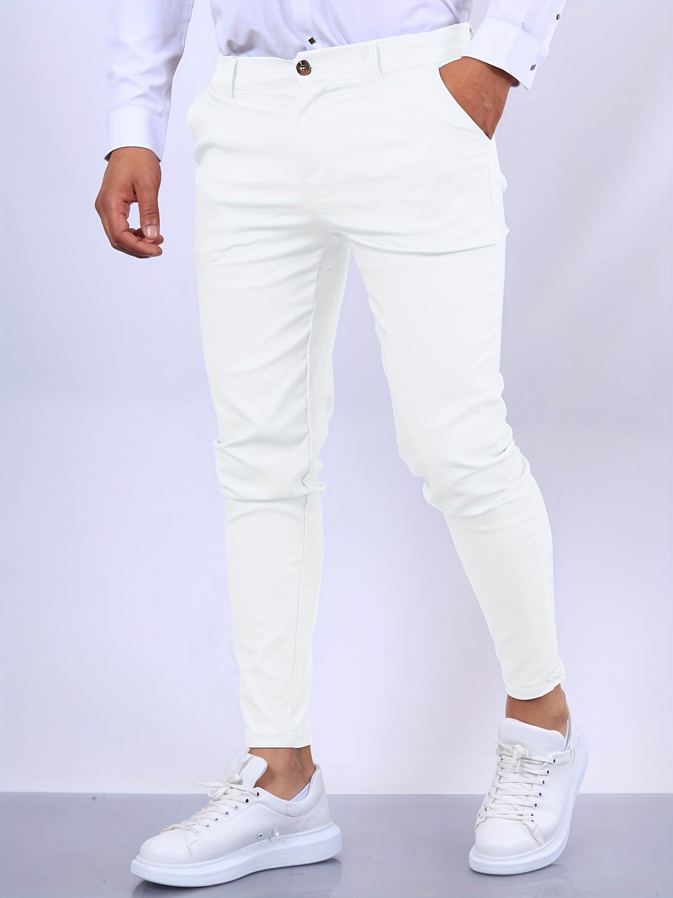 Moderne Heren Skinny-Fit Chino Broeken Met Stretch