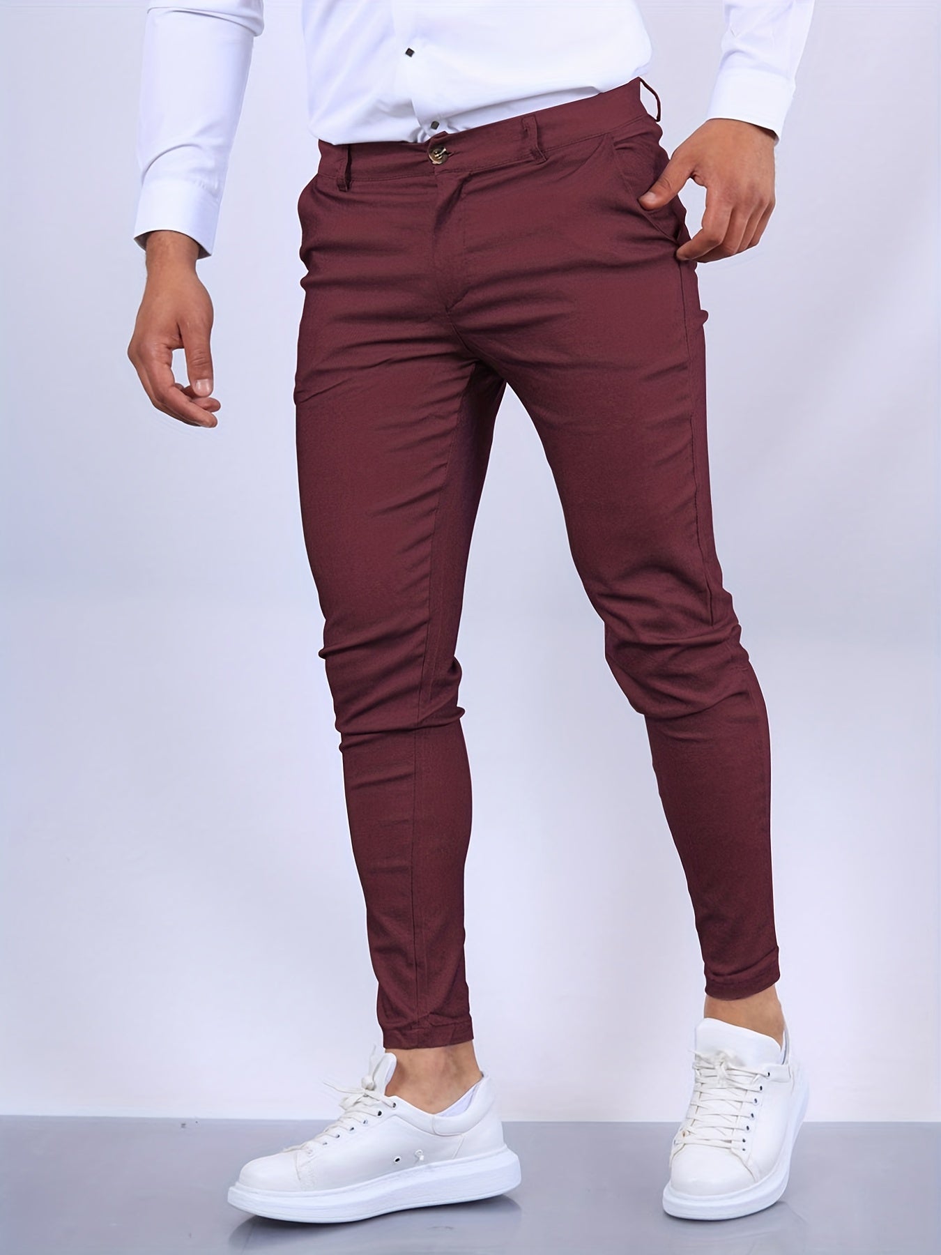 Moderne Heren Skinny-Fit Chino Broeken Met Stretch