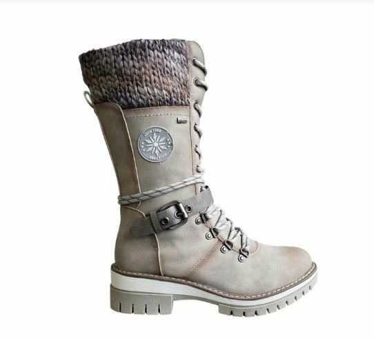 Carla | Stijlvolle Dames Winterlaarzen met Comfortabele Gebreide Boord