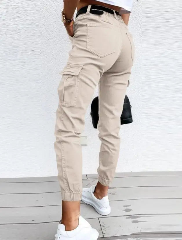 Stijlvolle Hoge Taille Cargo Broek