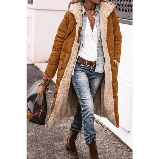Amalia | Stijlvolle Dames Longline Pufferjas met Sherpa Voering
