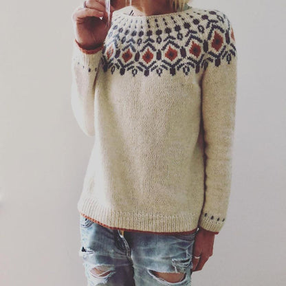 Maaike | Stijlvolle Dames Trui met Geometrisch Patroon | Warm en Comfortabel