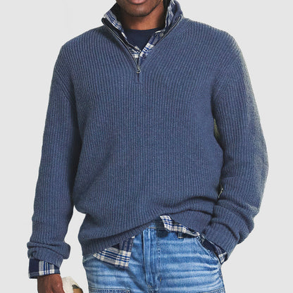 Daan | Elegante Heren Kasjmier Pullover met Rits in Business-Casual Stijl