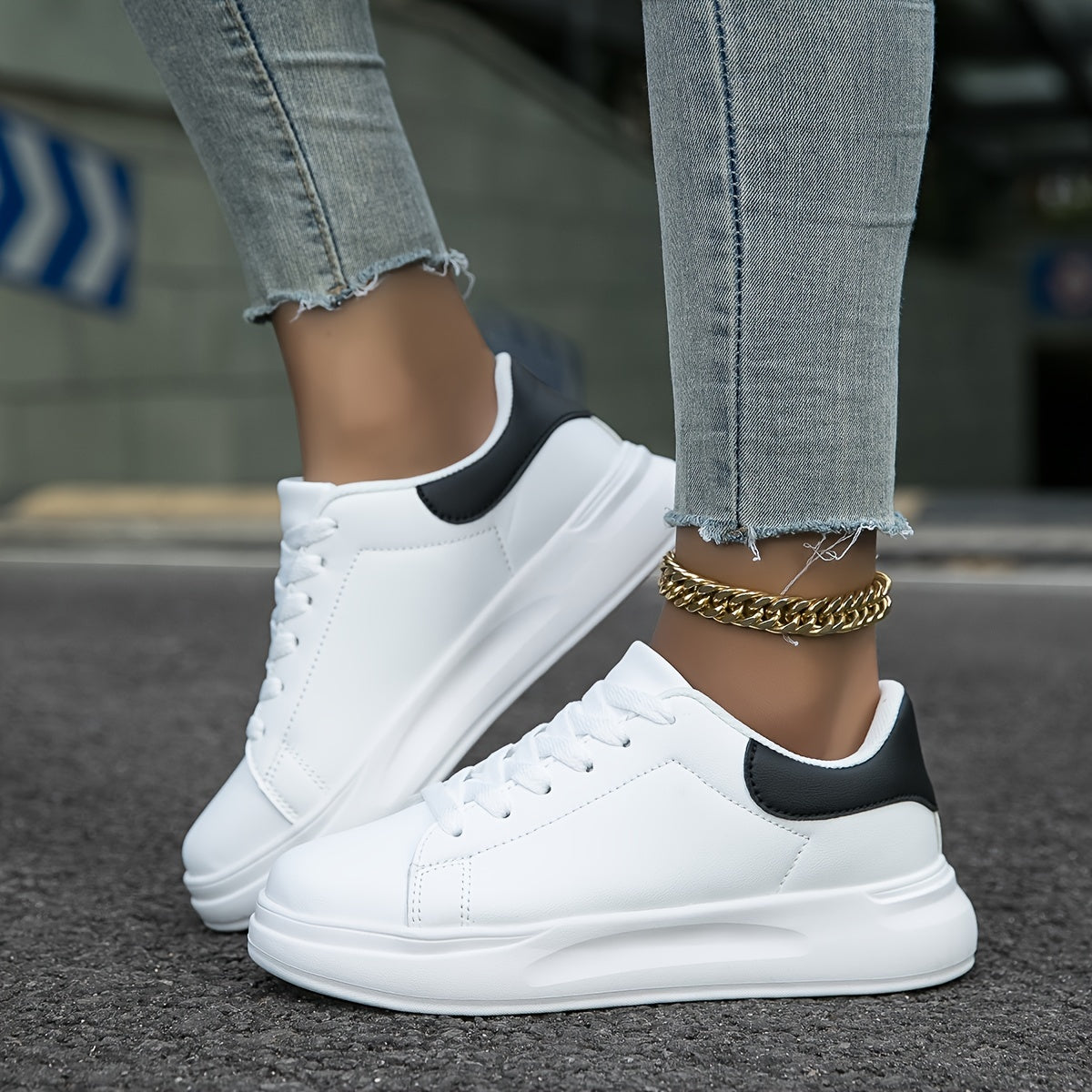 Stijlvolle Dames Sneakers – Schoon Witte Leren Casual Schoenen