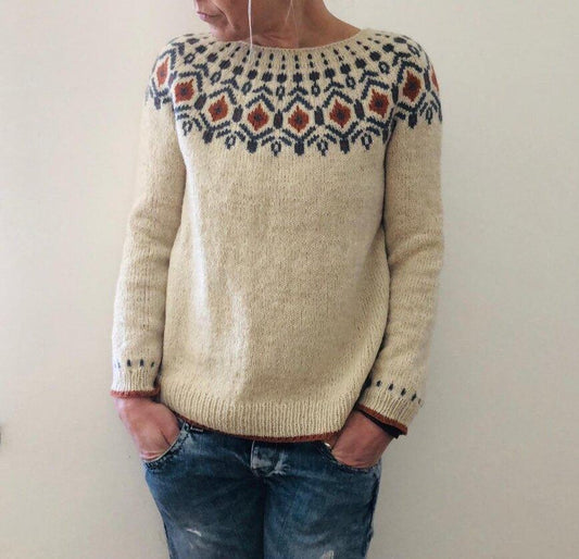 Maaike | Stijlvolle Dames Trui met Geometrisch Patroon | Warm en Comfortabel