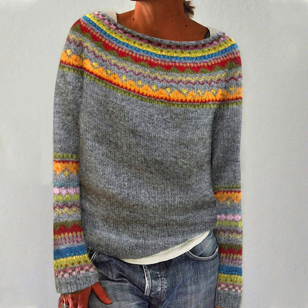 Thera | Stijlvolle Dames Pullover | Warm Ronde Hals | Lange Mouwen