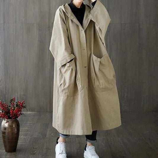 Caroline | Stijlvolle Oversized Dames Trenchcoat | Waterdicht met Zakken