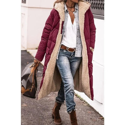 Amalia | Stijlvolle Dames Longline Pufferjas met Sherpa Voering