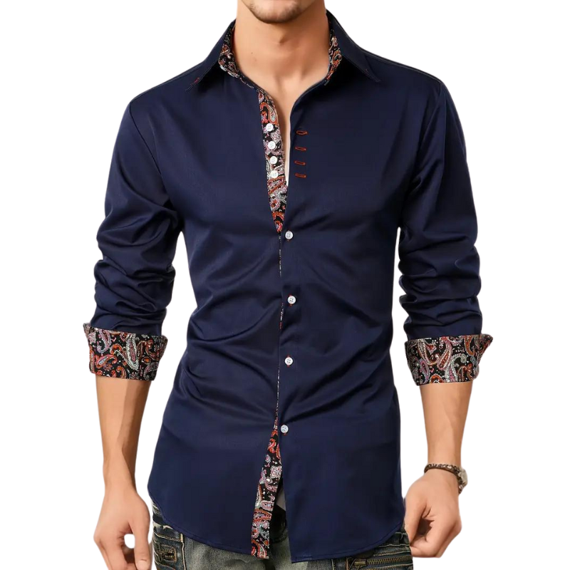 Ruben | Stijlvol Overhemd met Paisley Accent voor Mannen