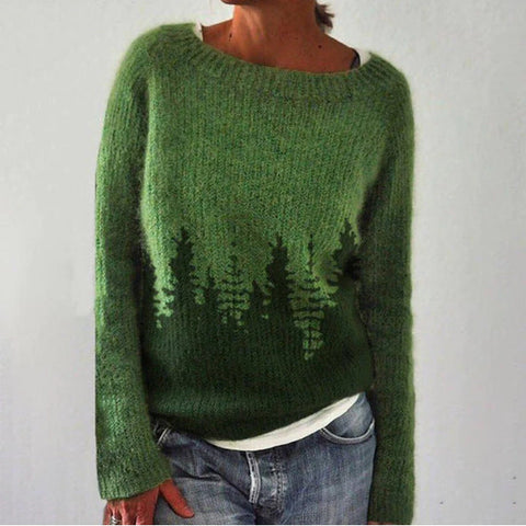 Stijlvolle Vrouwen Trui met Retro Patroon voor de Herfst