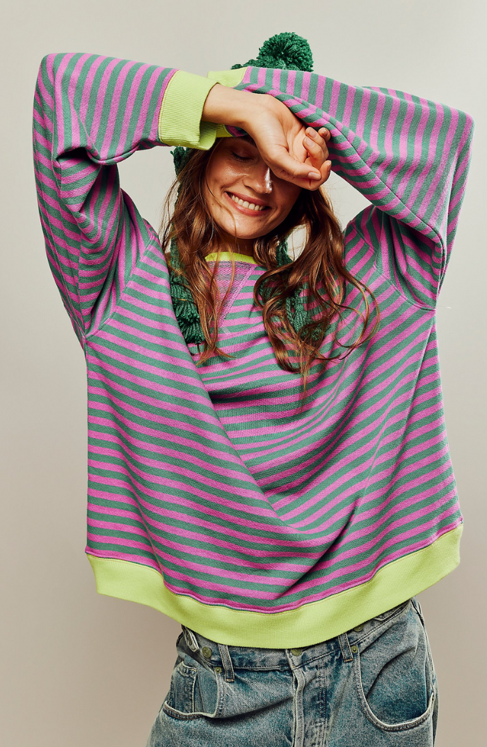Nien | Stijlvolle Gestreepte Oversized Trui voor Dames