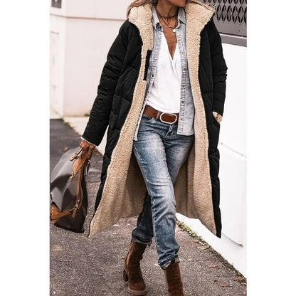 Amalia | Stijlvolle Dames Longline Pufferjas met Sherpa Voering