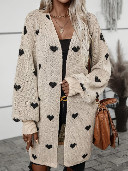 Lisanne | Stijlvolle Dames Cardigan met Hartpatroon | Lange Mouwen