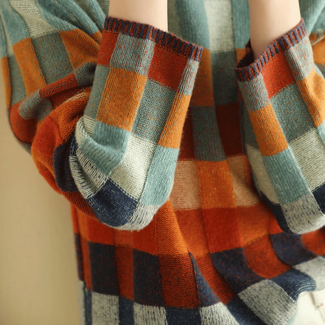 Thea | Stijlvolle Dames Coltrui met Patchwork Design