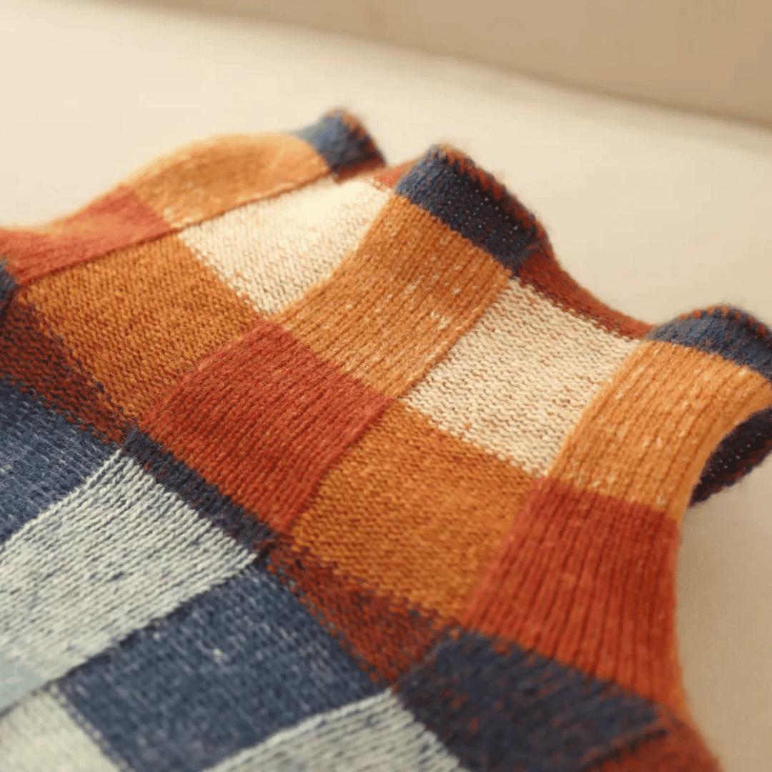 Thea | Stijlvolle Dames Coltrui met Patchwork Design