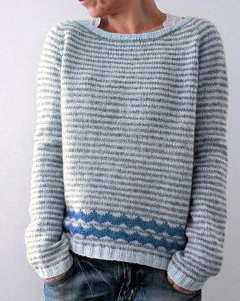 Stijlvolle Vrouwen Trui met Retro Patroon voor de Herfst