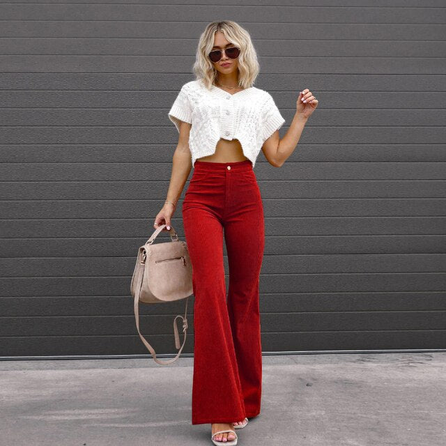 Koosje | Trendy Hoge Taille Flared Broek voor Dames – Elegante Pasvorm