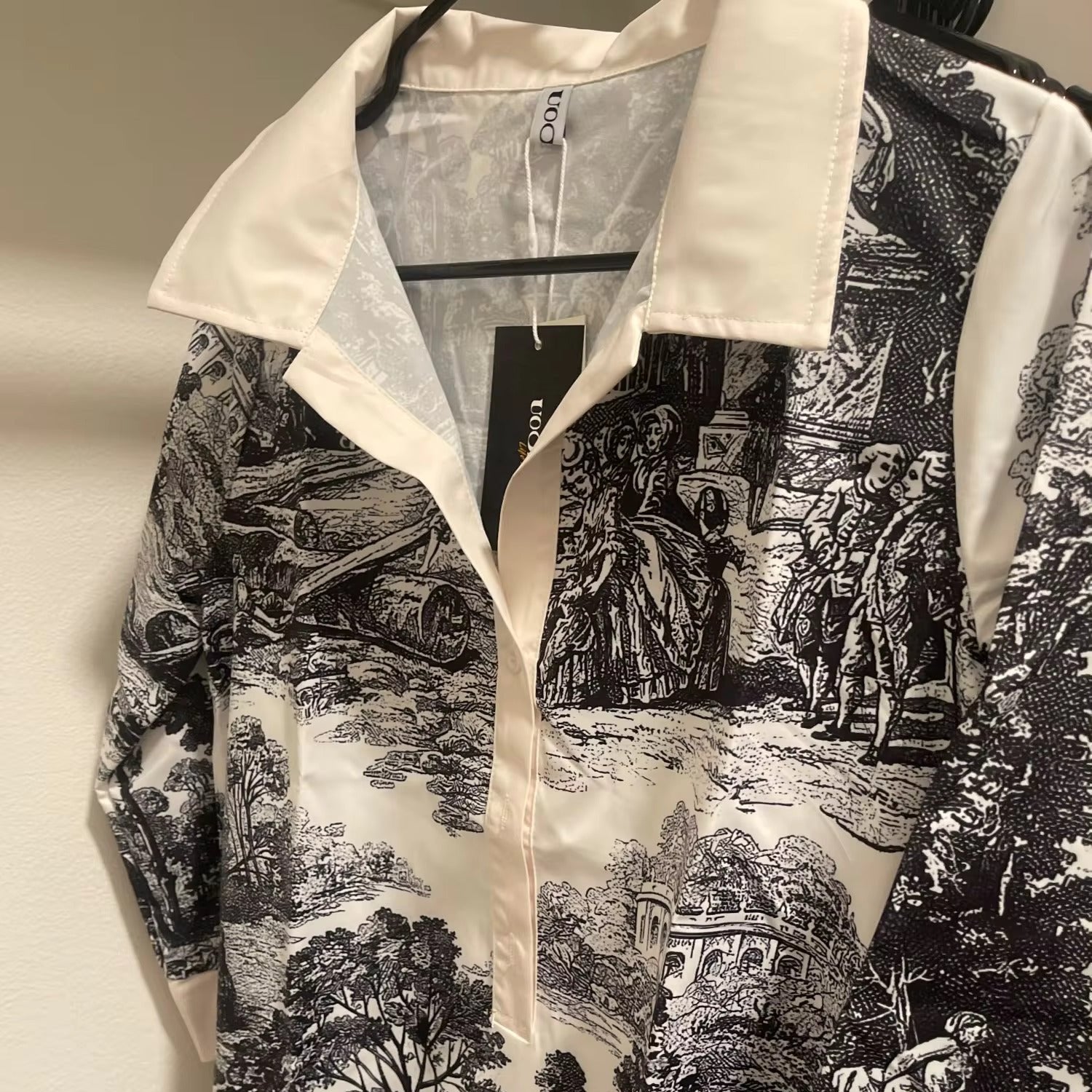 Mechteld | Stijlvolle Vintage Toile Prints Mini Tuniek Jurk voor Dames | Nadia