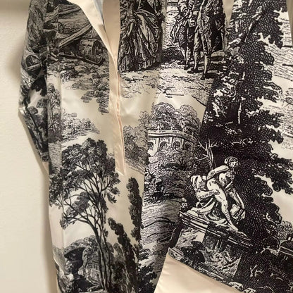 Mechteld | Stijlvolle Vintage Toile Prints Mini Tuniek Jurk voor Dames | Nadia