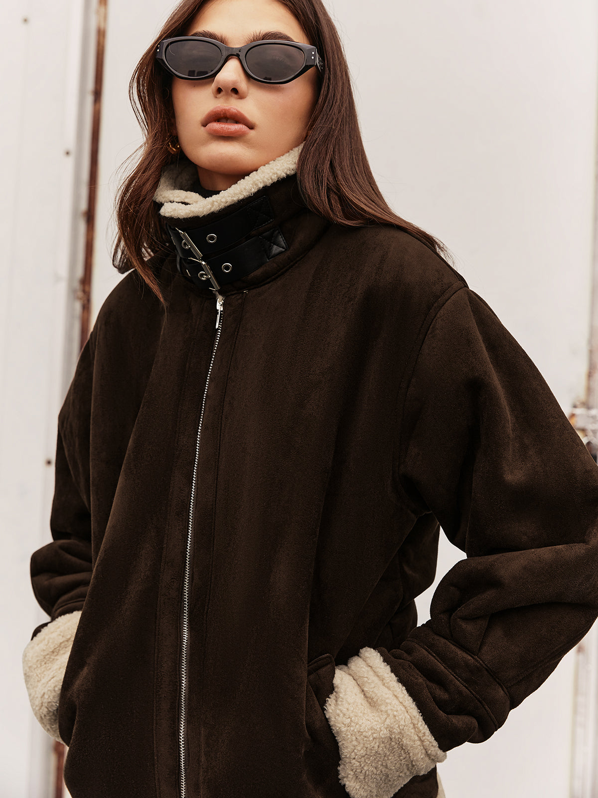 Femke | Stijlvol Dames Fleece Jack met Vintage Look | Bruin