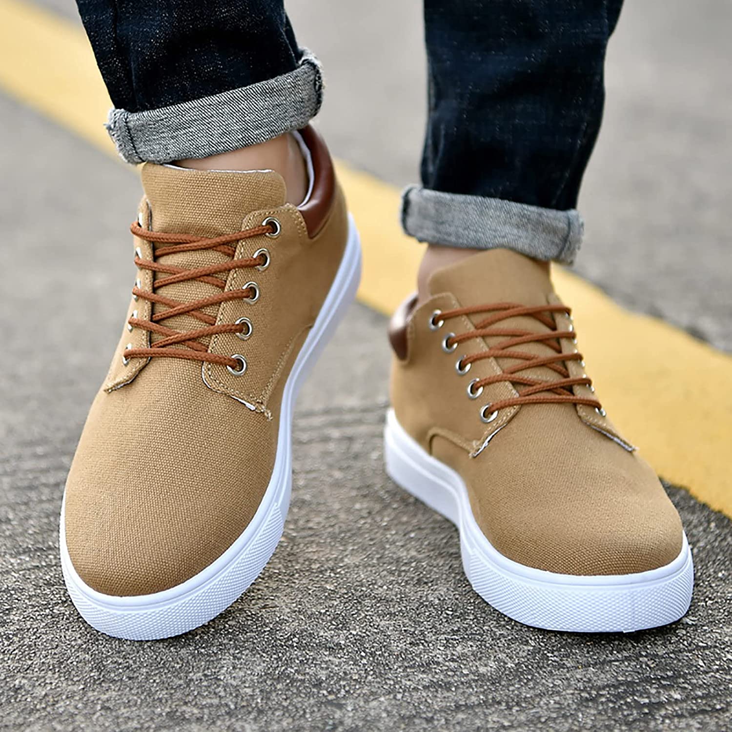 Eelco | Stijlvolle Sneakers | Comfortabele herensneakers met stevige witte zool