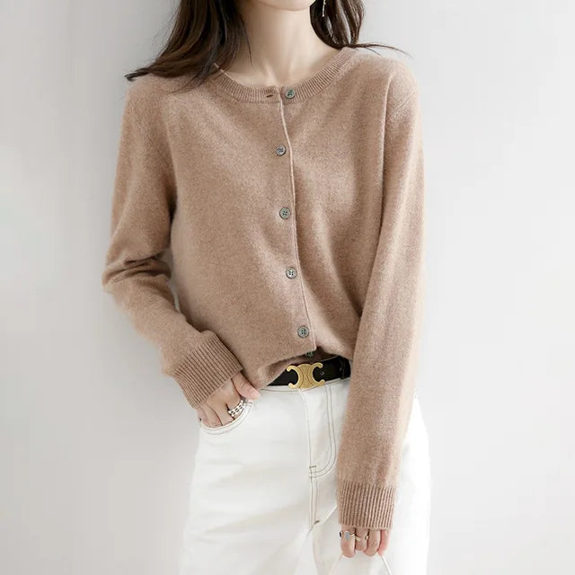 Luxueuze Cashmere Cardigan met Zachte Knopen