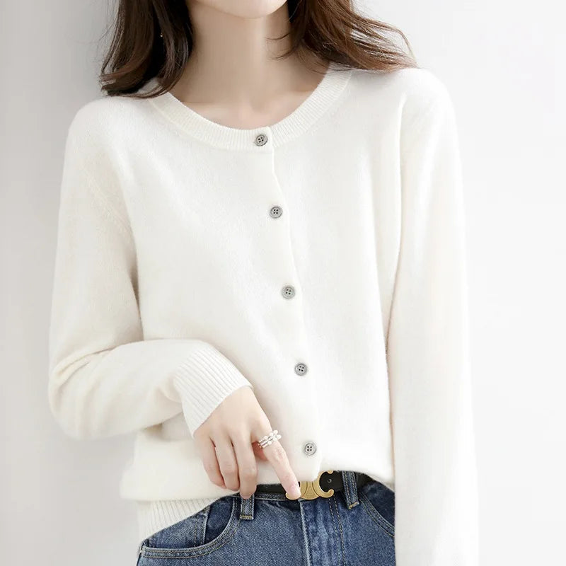 Luxueuze Cashmere Cardigan met Zachte Knopen