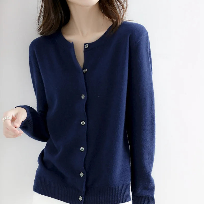 Luxueuze Cashmere Cardigan met Zachte Knopen