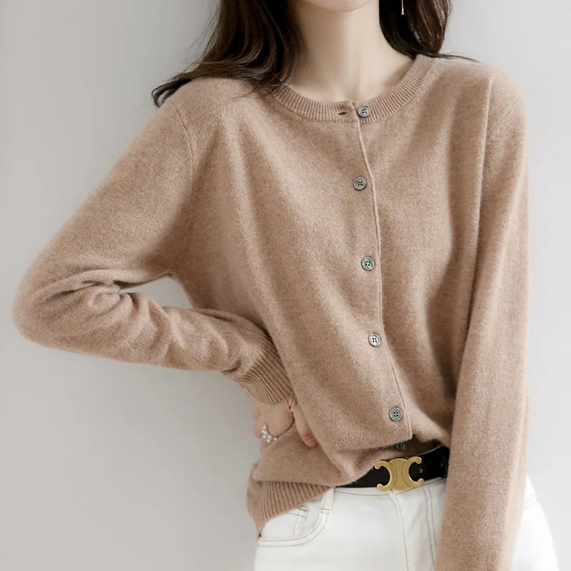 Luxueuze Cashmere Cardigan met Zachte Knopen