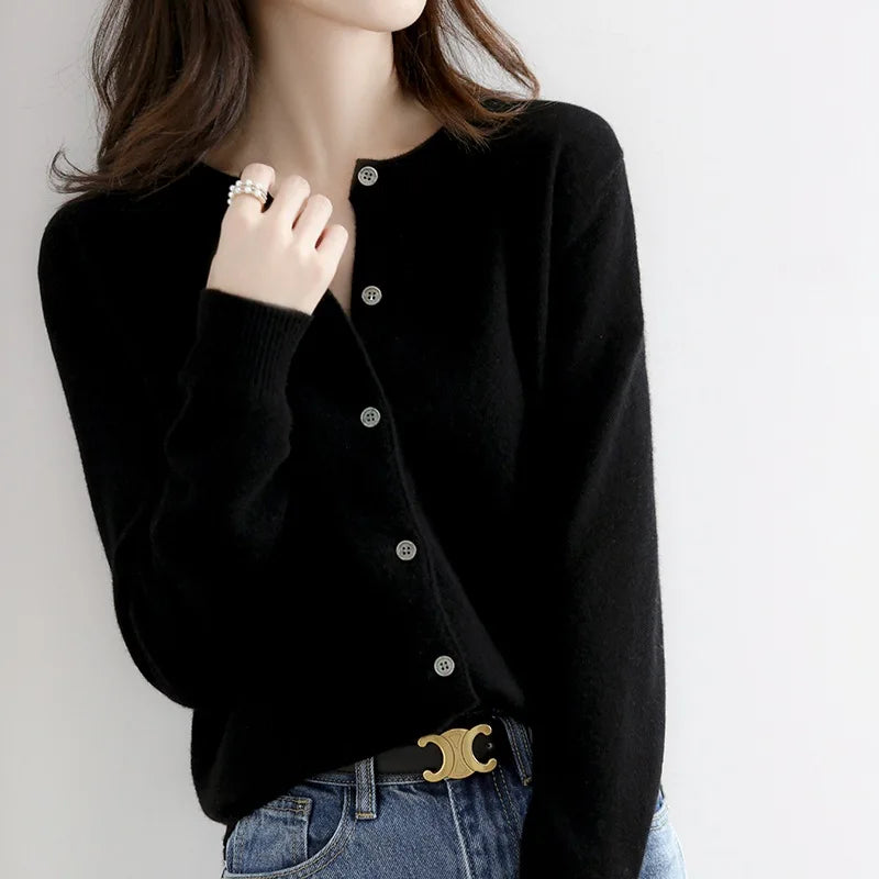 Luxueuze Cashmere Cardigan met Zachte Knopen