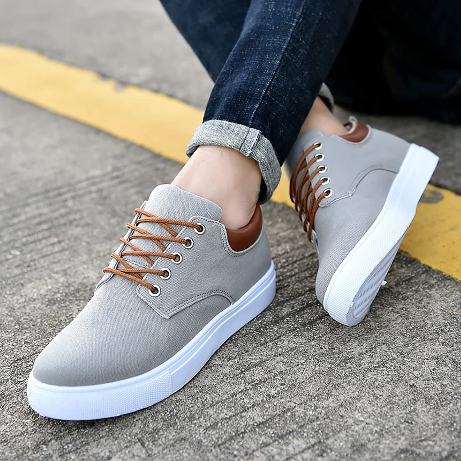 Eelco | Stijlvolle Sneakers | Comfortabele herensneakers met stevige witte zool