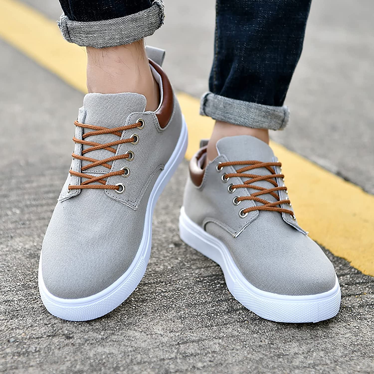 Eelco | Stijlvolle Sneakers | Comfortabele herensneakers met stevige witte zool