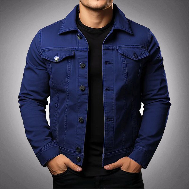 Jacco-Jan | Stijlvolle Denim Jas voor Mannen met Knopen en Praktische Zakjes